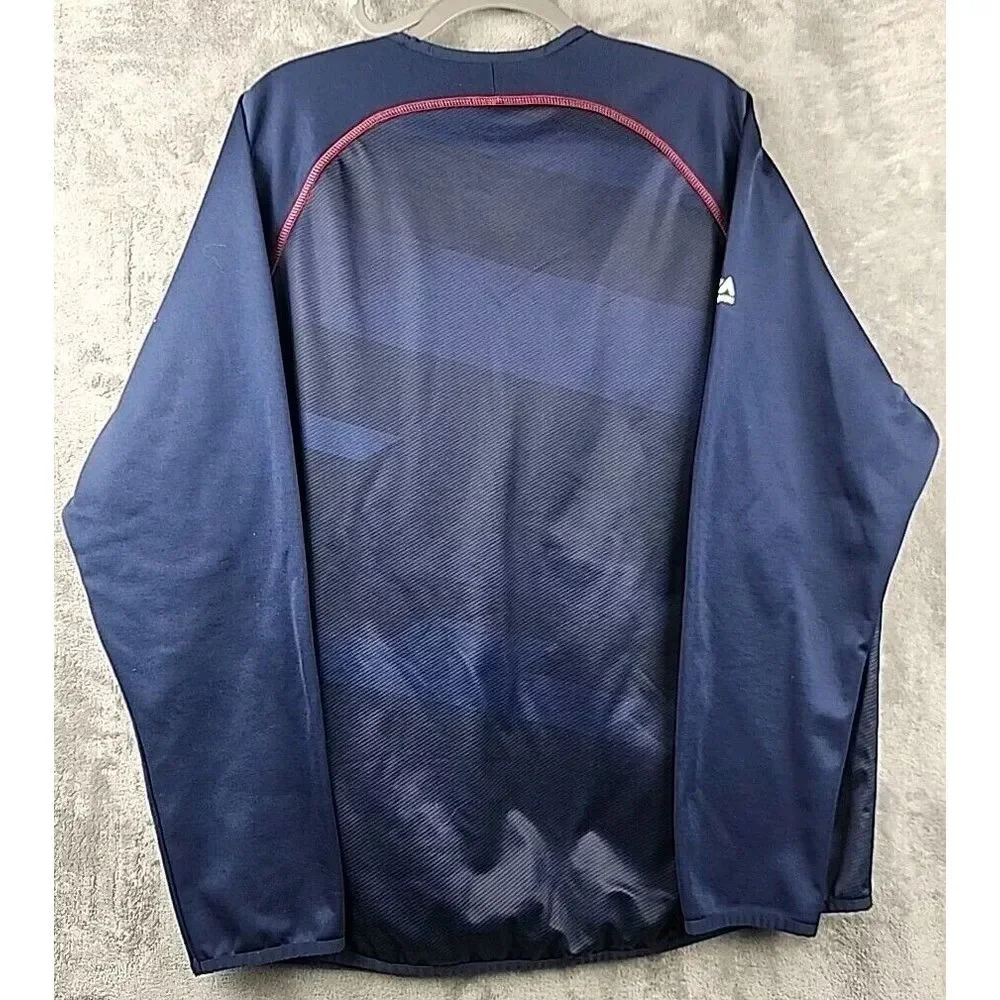 St‎ Louis Cardinals Mens XL Blue Pullover Majestic Therma-Base MLB Flaw